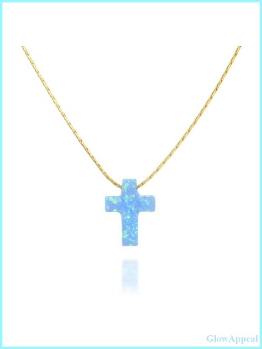Opal Cross Choker Necklace Gold Filled Thin Chain 13.5-16.5 In
